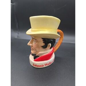 Vintage Johnnie Walker Red Advertising Ceramic Toby Jug Mug Cup 1970's